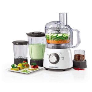 Black+Decker 400W Food Processor With Blender, Mincer & Grinder FX400BM