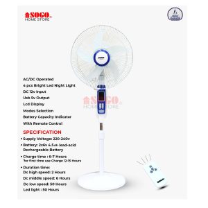 Sogo rechargeable fan JPN 651R