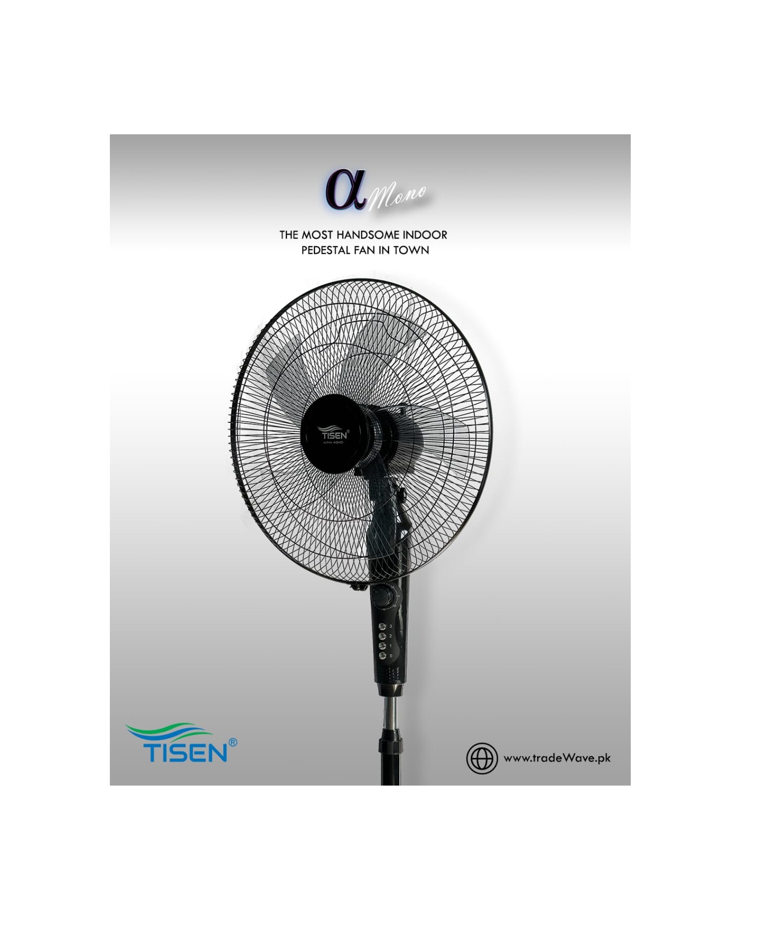 Tisen Pedestal Fan Alpha Mono 18 Inch